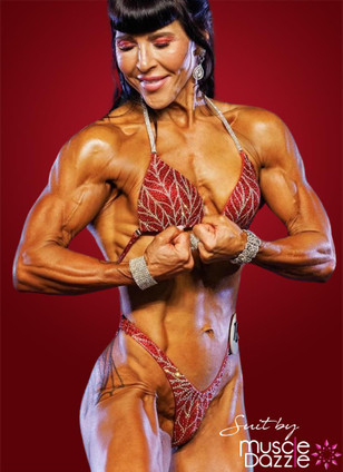 Red figure competition suit